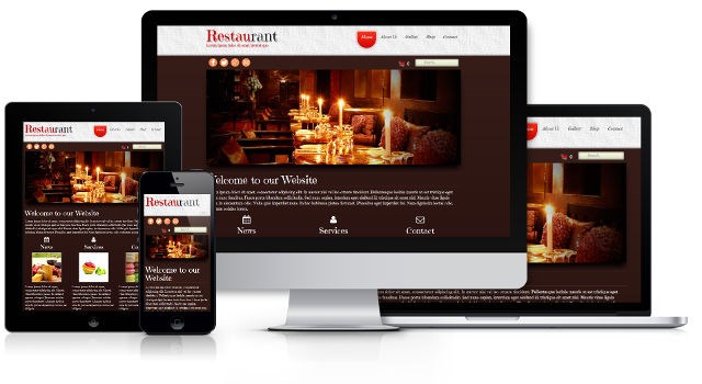 Responsive Website Vorlage für Restaurant