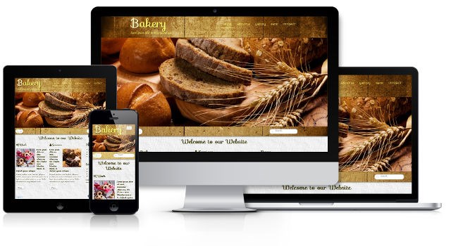 Responsive website template for bakery