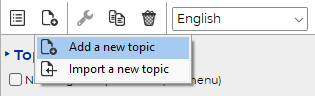 menu for adding a new topic in TOWeb