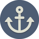 icon flat circle anchor