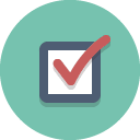 Icon flache Kreis-Checkbox