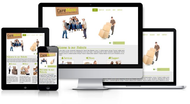 Responsive website template for moving company