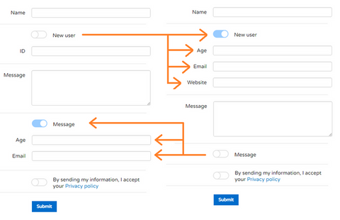 Example of a dynamic web form