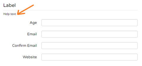 example of section label of a web form
