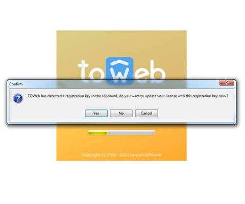 TOWeb V9 Install key step 3