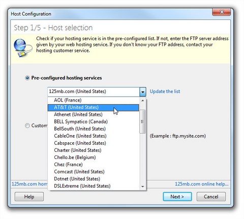 Publish a website with FTP