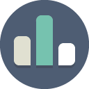 icon flat circle chart bar