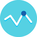 icon flat circle line chart