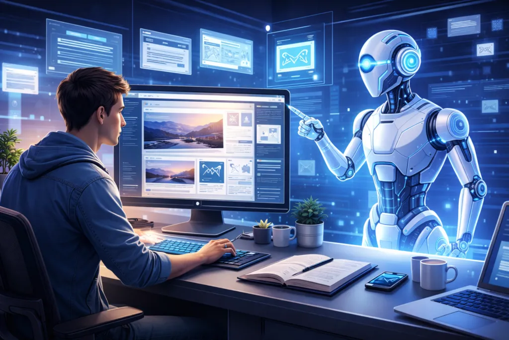 création de sites web avec agent IA