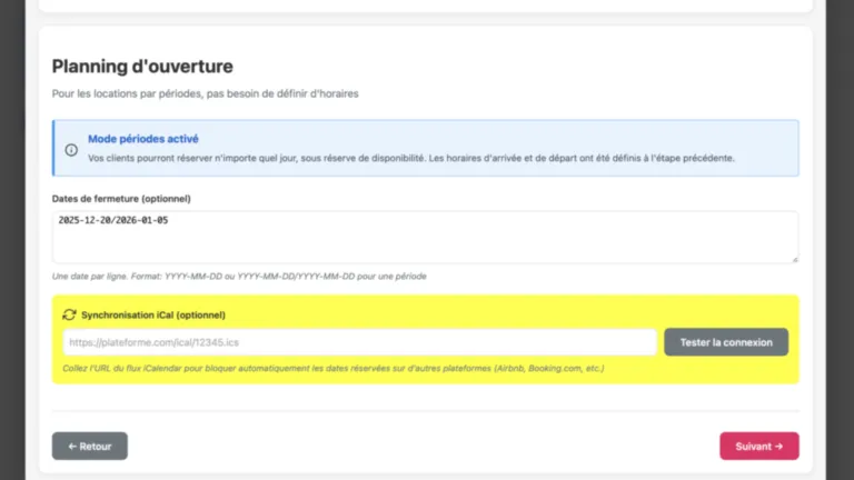 Synchronisation iCal/ICS dans l'interface de TOWeb 14