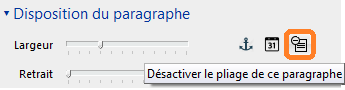 Désactivation du pliage d'un paragraphe dans TOWeb