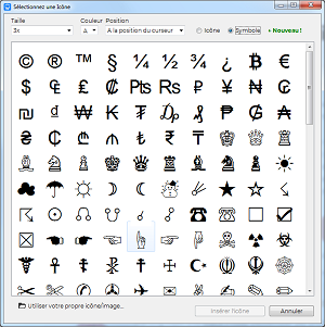 Symboles HTML dans TOWeb