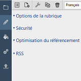 Interface utilisateur des rubriques de TOWeb