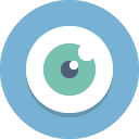 Icona del cerchio retina piatta