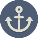 Icona del cerchio di ancoraggio piatta