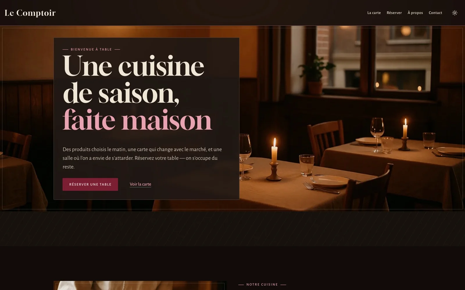 Un bistrot de cuisine maison, style Chai