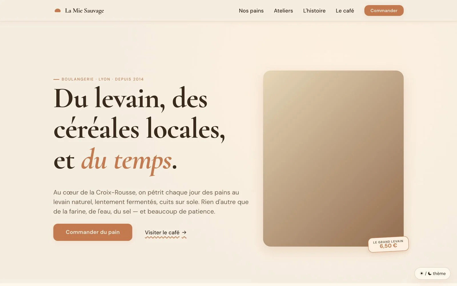 Atelier — Warme serif en terracotta
