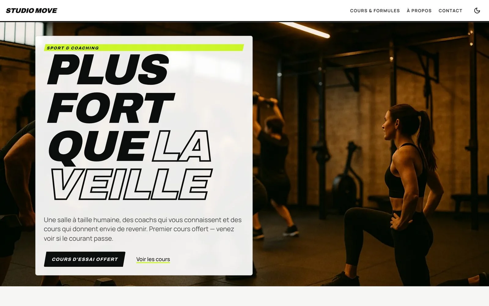Sprint — Sportief, schuine hoofdletters en voltgeel