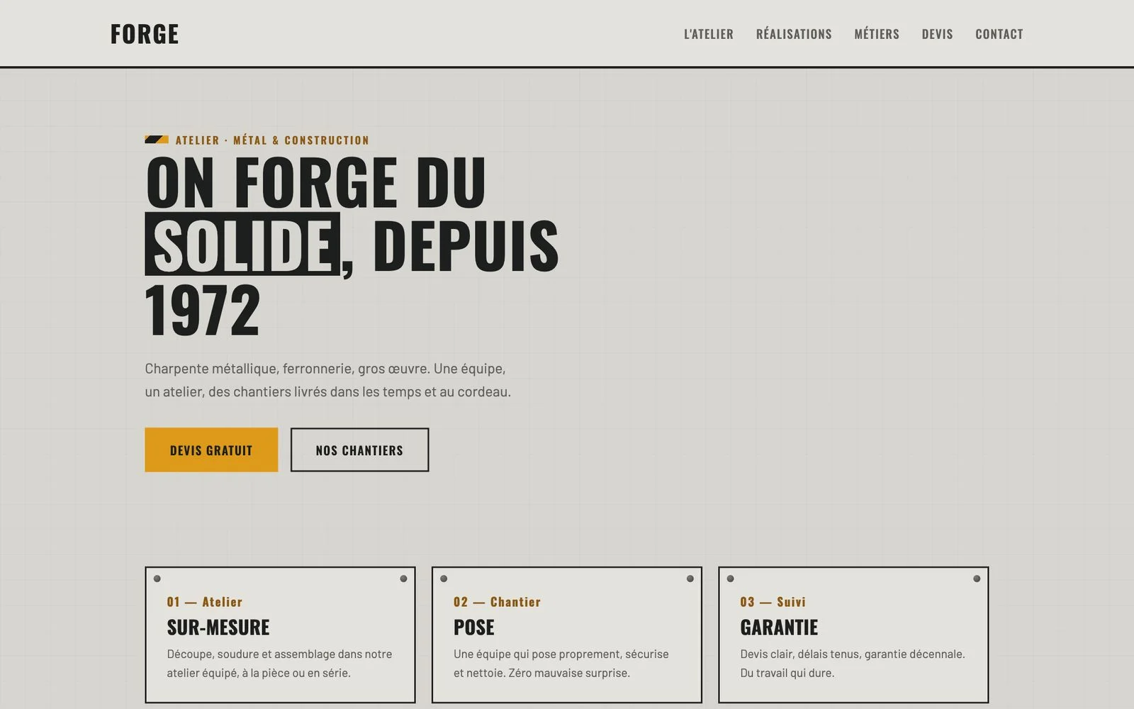Forge — Beton en staal, robuust