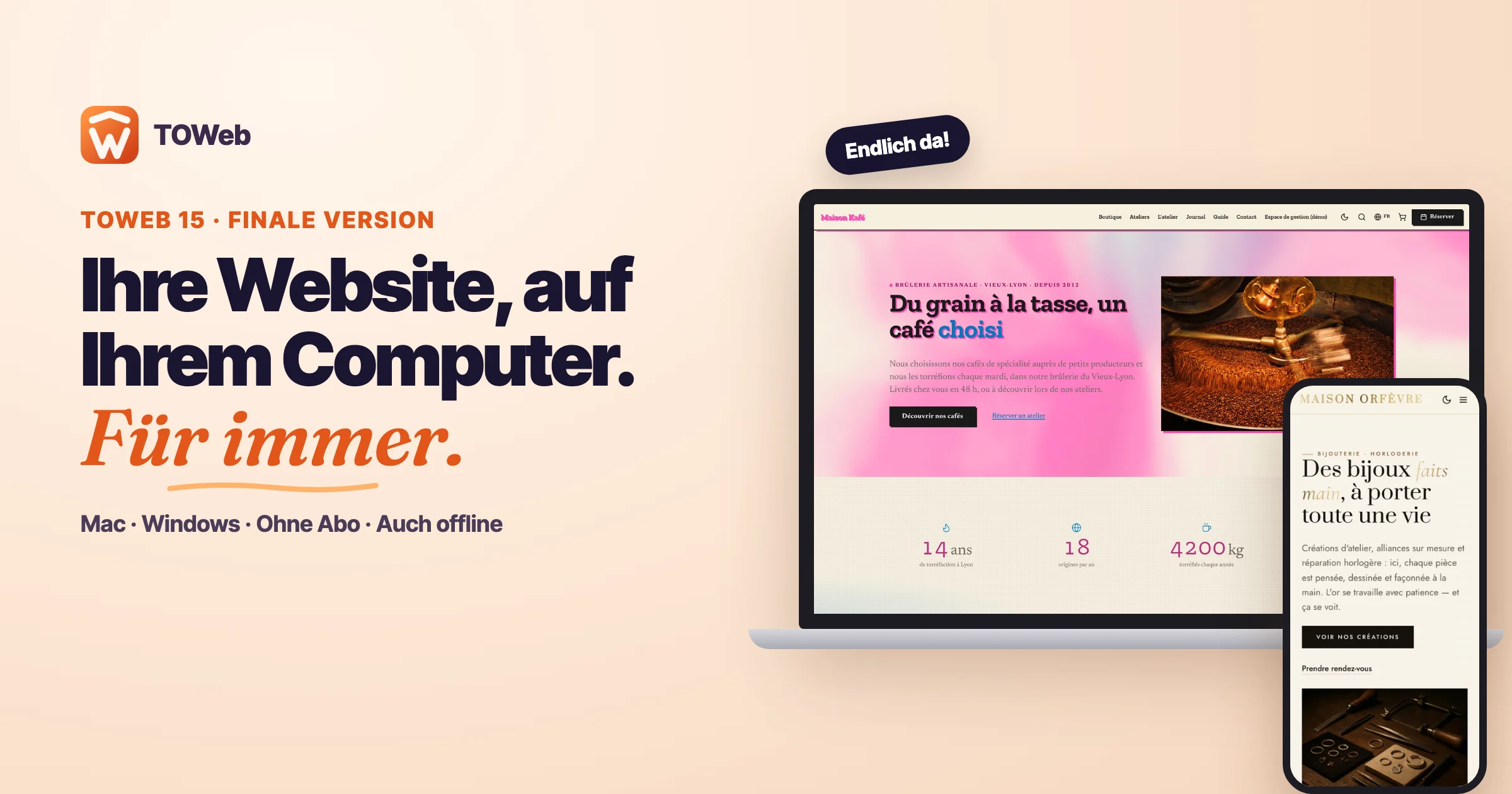 TOWeb 15 finale Version: was sich geändert hat, und Ihre letzten Tage zum Early-Access-Preis