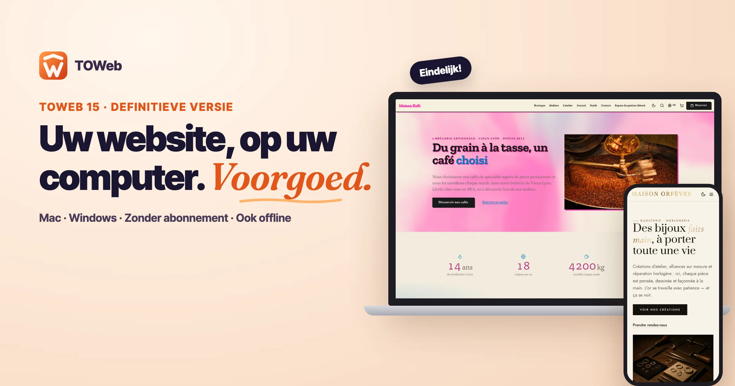 TOWeb 15 definitieve versie: wat er veranderd is, en uw laatste dagen tegen de early-accessprijs