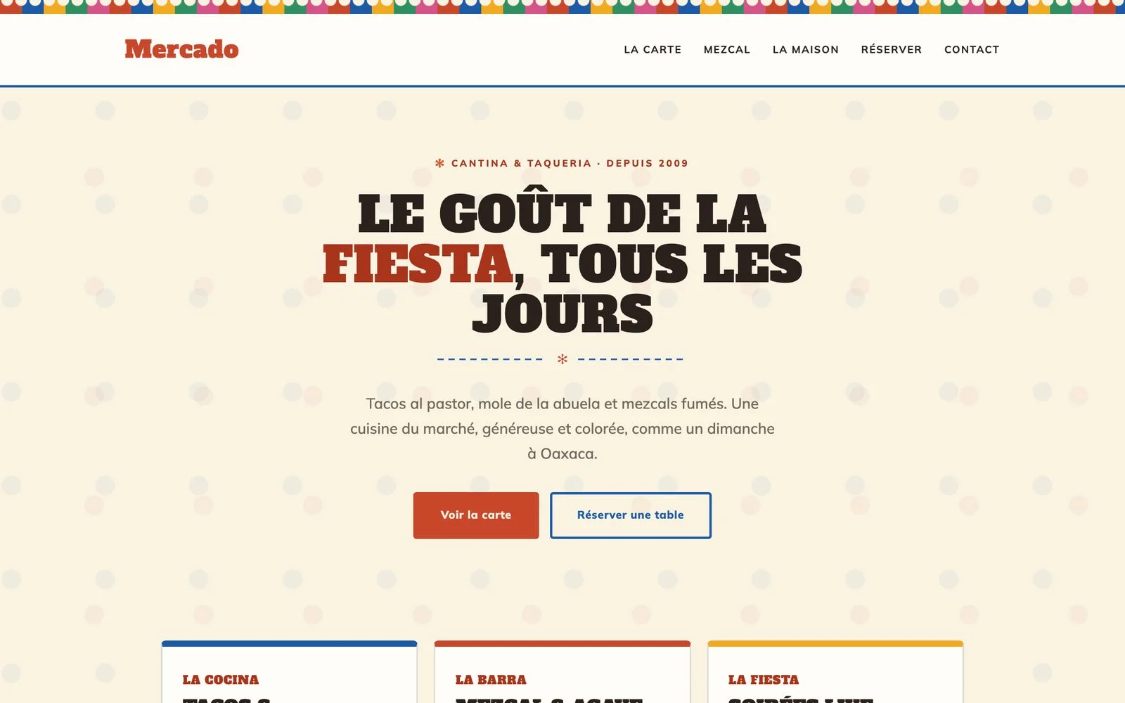 Mercado — Latijnse markt, tegels en felle kleuren
