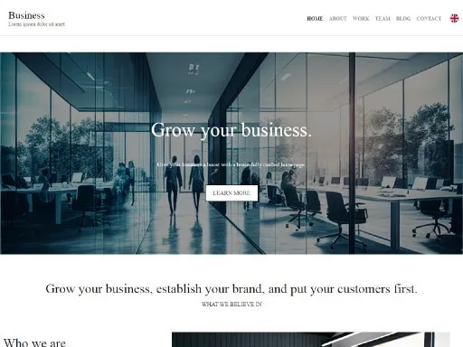 Exemple de site vitrine créé avec TOWeb, avec son blog