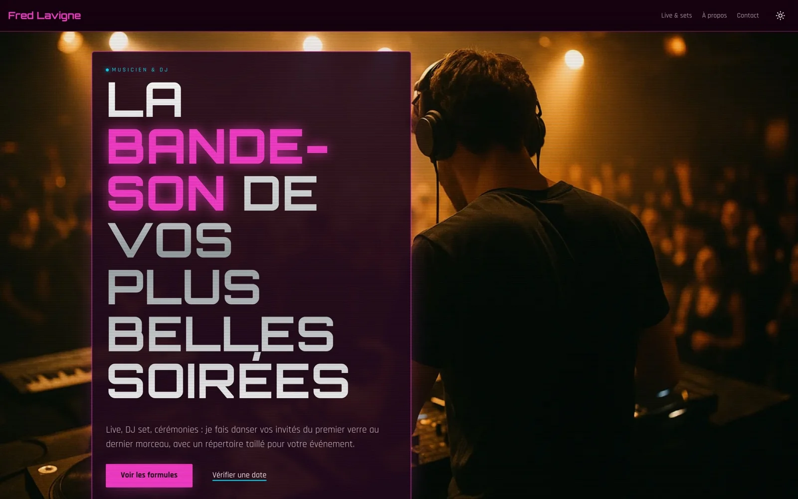 Un musicien et DJ pour vos soirées, style Néon