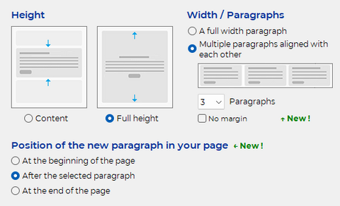 Assisted creation of paragraphs