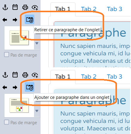 Gestion des onglets web dans TOWeb